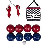 Triumph Sports Patriotic Bocce Ball Set Lightweight, Portable and Compact with 8 Bocce Balls, Jack, Measuring Device and Convenient Carry Bag, Multicolor