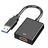 Zulpunur USB to HDMI Adapter, USB 3.0/2.0 to HDMI Cable Multi-Display Video Converter- PC Laptop Windows 7 8 10,Desktop, Laptop, PC, Monitor, Projector, HDTV.[Not Support Chromebook]
