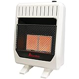 HearthSense Dual Fuel Ventless Infrared Plaque Heater With Base and Blower - 20,000 BTU, T-Stat Control - Model# IR16T-BB-R ()