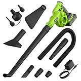Cordless Leaf Blower with Battery, Charger & Dust Bag, 2-in-1 20V Cordless Vacuum Cleaner with Self-Locking Switch, Handheld Battery Powered Small Blower for Lawn Care/Dust/Pet Hair/Inflatable Bed