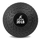 ProsourceFit Slam Medicine Balls, Smooth and Tread Textured Grip Dead Weight Balls for Crossfit, Strength and Conditioning Exercises, Cardio and Core Workouts, Tread, Black, 20 LB