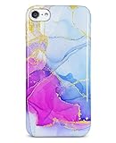 iPod Touch 7th Generation Case,J.west iPod Touch 6 iPod 5 Case,Sparkle Gold Glitter Marble Design Slim Fit Anti-Scratch Flexible Soft TPU Bumper Protective Case for iPod Touch 5th/6th/7th Blue Purple