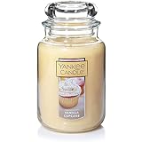 Yankee Candle Vanilla Cupcake Scented, Classic 22oz Large Jar Single Wick Candle, Over 110 Hours of Burn Time, Cream