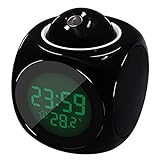 Mirror Projection Alarm Clock LED Digital Electronic Alarm Clock with Projection on Ceiling, Best Atomic Ceiling Projection Alarm Clock for Bedrooms, with USB Charger Port for Kids Teen
