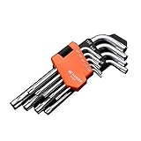 Edward Tools Star Key Wrench Set - Hardened Chrome Steel Screwdriver Set with Organizer Clip - Straight or L - T10 T15 T20 T25 T27 T30 T40 T45 T50 (Short)