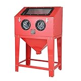 Oarlike Top Abrasive Blast Cabinet 90 Gallon with Glass Viewing Windows for Rust Grime Paint Removing/Various Media Compatible Pressure Floor Sandblaster Cabinet