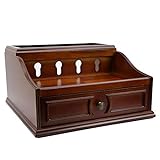 Decorebay Pecan Brown Wooden Multi-Device Charging Station and Valet