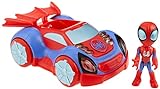 Spidey and His Amazing Friends Glow Tech Web-Crawler Toy Car with Spider-Man Action Figure, Marvel Super Hero Preschool Toys for 3 Year Old Boys and Girls and Up, Lights & Sounds