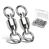 AMYSPORTS Ball Bearing Swivels Connector High Strength Stainless Steel Solid Welded Rings Barrel Swivels Saltwater Freshwater Fishing 25pcs 31lbs