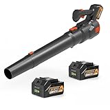 EKACO Leaf Blower Cordless - 500CFM 20V 2 X 5.0 Ah Battery Powered Leaf Blower, Brushless Electric Leaf Blower with Battery and Charger, for Lawn Care Yard Porch Driveway Patio Clean