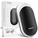 BESKAR Rechargeable Hand Warmer, 5200mAh Electric Hand Heater, Double-Sided Heating, USB Quick Charge, Portable Pocket Hand Warmer for Outdoor, Golf, Raynauds - Winter Gift