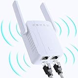 Ywauou WiFi Extender Long Range 1200Mbps Internet Booster for Home with Dual Band (5GHz/2.4GHz), 2 Ethernet Port, Signal Extender Covers up to 10,000sq. ft 45 Devices for Home Outdoor and Indoor Use