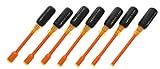 IDEAL Electrical 35-9104 Insulated Nut-Driver Set [7 Pieces] Orange, 4 in. Shaft Screwdrivers with Cushion-Grip Handles. Electrician Tool Kits