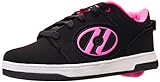 HEELYS Girl's Voyager Tennis Shoe, Black/Pink, 2 M US Big Kid