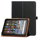 HGWALP Universal Case for 7 inch 8 inch Tablet, Folio Protective Cover for 7' 8' Touchscreen Tablet, with Adjustable Fixing Silicon Band and Stand (Black)