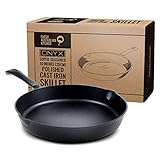 Fresh Australian Cast Iron Skillets - 10 Frying Pan, Non-stick Cast Iron Pan, Pre-seasoned Cast Iron Cookware for Camping, Indoor and Outdoor Uses