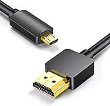 Micro USB to HDMI 1080P Date Cable 1.5M/ 5FT, Micro USB 5P to Hdmi Cable Adapter Connect The Videos Pictures from Mobile Phone or Tablet to a High-Definition Monitor or TV, Black