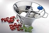 BelleVie Stainless Steel 5 Qts. (3 Lbs. per minute) Food Mill with 3 Cutting Plates'