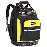OUUTMEE Tool Backpack, Tools Bag with Multi-Use Pockets, Waterproof Tool Bag with Padded Shoulder, Back, and Waist Straps