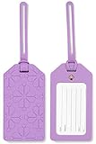 Kate Spade New York Purple Silicone Luggage Tag with Strap, Spade Flower (Purple)