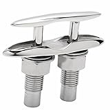 SUNOOM Pull Up Boat Cleats 316 Stainless Steel Hidden Flush Mount 6 Inch Retractable Boat Claet, Marine Cleat Pop Up Boat Cleats,Popup Cleat Yacht Marine Boat Dock Cleats Dock Boat Deck Cleat