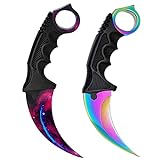 ZLIXING Karambit Knife 2 Pieces Fixed Blade Tactical Knives Survival Knife with Sheath Men Gifts Cool Stuff Gadgets for Hiking Fishing Hunting