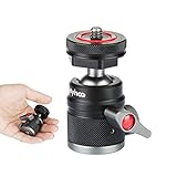 Mini Ball Head with 1/4' Hotshoe Mount Adapter 360 Degree Rotatable Aluminum Tripod Head for DSLR Cameras HTC Vive Tripods Monopods Camcorder Light Stand