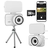 FUVISION Time Laspe Camera 32GB App Control Wi-Fi,32MP Photos 2.7K Manual Focus Timelapse Video Camera,180Day Standby,LED Fill Light,Multiple Shoot for Plant Flower Growth,Construction(White)