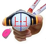 360 Degree Rotation Easy Ball Liner Drawing Alignment Putting Tool Kit - Golf Accessories - 360 long Triple 3 Line Golf Ball Marker With 2ea Golf Ball Marker Pen and 1ea Golf Ball Marker Hat Clip