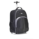Targus Compact Rolling Backpack for Business, College Student and Travel Commuter Wheeled Bag, Durable Material, Tablet Pocket, Removable Laptop Protective Sleeve for 16-Inch Laptop, Black (TSB750US)