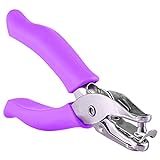 Single Hole Punch Metal Purple, 1/4” Hole Puncher with Soft Grip Handles for Paper and Crafts Round Circle Shape, for Kids and Adults, Also Available in Green, Pink, Red, Blue, Grey, 1 Pc – by Enday