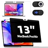 Privacy Screen MacBook Pro 13 Inch (2016-2022, M1,M2) and MacBook Air 13 In(2018-2021, M1), Magnetic Removable Anti-Glare Privacy Filter with Camera Cover, Laptop Privacy Screen Protector for Mac 13in IPROKKO