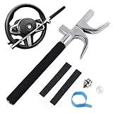 Steering Wheel Lock Anti-Theft Device, Kubacro Premium Quality Universal Fit Adjustable Length Steering Lock with Car Safety Hammer for Car/Auto/Truck/SUV/Van (Basic) (Basic)
