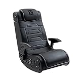 X Rocker Pro Series H3 Vibrating Floor Video Gaming Chair, with Headrest, 4.1 High Tech Audio, Wireless, Leather, Foldable, 5125901, 35' x 22' x 34.5', Amazon Exclusive, Black