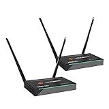 J-Tech Digital Wireless HDMI Extender 1080p Transmitter & Receiver Kit Auto-Select Frequencies with no Interference, up to 660 ft and IR Remote Extension (up to 5 Pairs in 1 Area) [JTECH-WEX310]