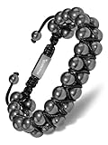 MagnetRX® Magnetic Hematite Bracelet – MAX Strength Magnetic Stones – Beaded Magnetic Bracelets for Men and Women (Double Strength 8mm)
