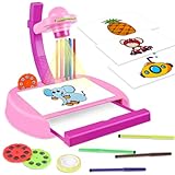 MIXHOMIC Drawing Projector Table for Kids, Projector Painting Toy Trace and Draw Projector Toy Led Learning Projector Child Drawing Sketcher Desk Creative Early Education Toys for Age 3+ Kids (Pink)