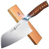 TUO Vegetable Cleaver knife - Chinese Chef’s Knife - Stainless Steel Vegetable Meat Cleaver - Pakkawood Handle - Gift Box Included - 7 inch - Fiery Phoenix Series