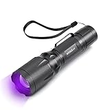 METII Flashlight with UV Light, 395nm Ultraviolet Blacklight Zoomable, 4 Modes Small LED Torch Detector for UV Glue Curing, Dog Urine Stains, AC Leak Dye Detection and More