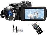 SPPRANDOM Camcorder Video Camera 2.7K 42MP with LED Fill Light,18X Digital Zoom Camera Recorder 3.0' LCD Screen Vlogging Camera for YouTube with Remote Controller,2 Batteries