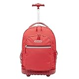 Travelers Club Rolling Backpack, Red, 18-Inch