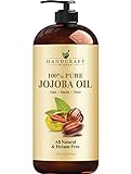 Handcraft Jojoba Oil 16 fl. oz – 100% Pure & Natural Jojoba Oil for Skin, Face, and Hair – Deeply Moisturizing Anti-Aging Jojoba Oil for Men and Women