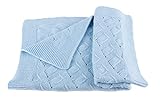 Boys Luxury 100% Cashmere Baby Blanket - 'Baby Blue' - Hand Made in Scotland by Love Cashmere - RRP $300