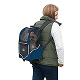 Pet Gear I-GO2 Roller Backpack, Travel Carrier, Car Seat for Cats/Dogs, Mesh Ventilation, Included Tether, Telescoping Handle, Storage Pouch, Regular Sport, Misty Blue