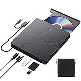 ORIGBELIE External DVD Drive, CD Drive USB 3.0 Typle C CD/DVD ROM +/-RW Adapter with USB Port DVD Burner for Laptop PC Desktop Computer, Optical Disk Drive CD Player Compatible with Mac Windows Linux