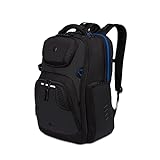 SwissGear Gaming Laptop Backpack with USB, Black/Blue, 19.25 Inch