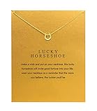 Baydurcan Horseshoe Necklace Horseshoe Pendant Chain Necklace with Message Card Gift Card