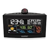 La Crosse Technology 631-99897-INT WiFi Projection Alarm Clock with Outdoor Temperature and Humidity, Onyx