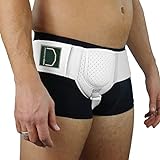 AbdomenCare Inguinal Hernia Support for Men & Women I Left or Right Side I Hernia Belt for Men Inguinal | Post Surgery Hernia Truss w/ 2 Unique Compression Pads | Fully Adjustable Groin Strap | S/M