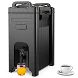 COSTWAY Insulated Beverage Dispenser, 5 Gallon Ice and Hot Drink Server with Handles for Catering, Food-grade LLDPE Material, Keep Hot Chocolate Coffee Tea Warm, Hot beverage Dispenser for Party